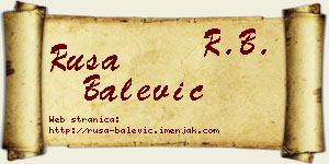 Rusa Balević vizit kartica